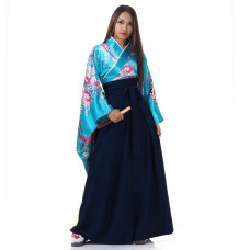 Woman Samurai Costume Turquoise-Blue